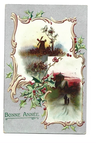 Fantasy Card Illustration Gaufree Happy New Year Holly