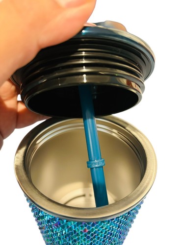 Taza fría Starbucks Tailandia 25th Blue Bling estrás 16 oz ~ NUEVO EN CAJA ~ VENDEDOR DE EE. UU. - Imagen 7 de 9