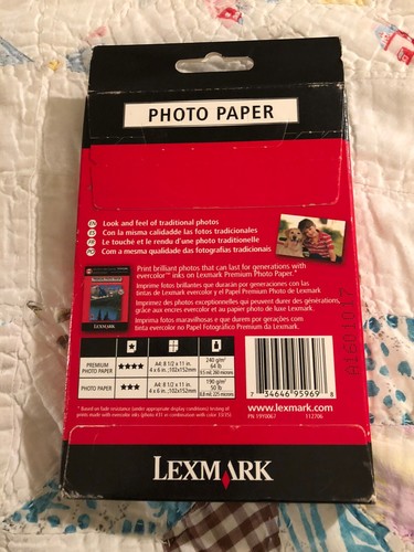 Lexmark 4x6 in. 10x15 cm Inkjet Photo Paper Glossy 50 Pieces NIP - Picture 2 of 5