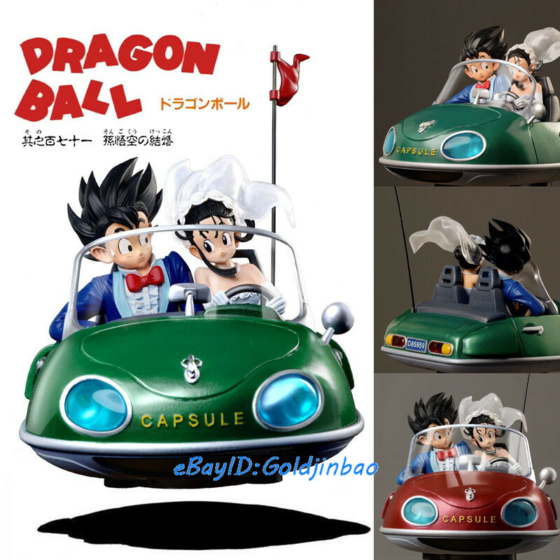 Dragon Ball Capsule Car Goku Chichi Wedding Resin Model Led