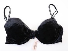 1 NEW Victoria's Secret VTG Y2K 90s Velvet Plunge Glitter Bra SZ 36C 36 C