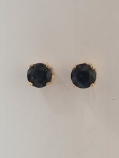 Sapphire Stud Earring 14k Yellow Gold 4mm Genuine Sapphire Stone Push Backs