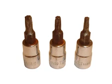 Thorsen 3-Piece 1/4" Drive Chrome Torx Bit Socket Driver Set T15 T20 T25