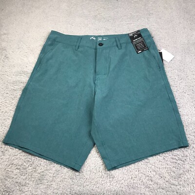 Rusty Hybrid Shorts Mens 33 Washed Sea Green Super Flex Peformance Chino  NEW NWT
