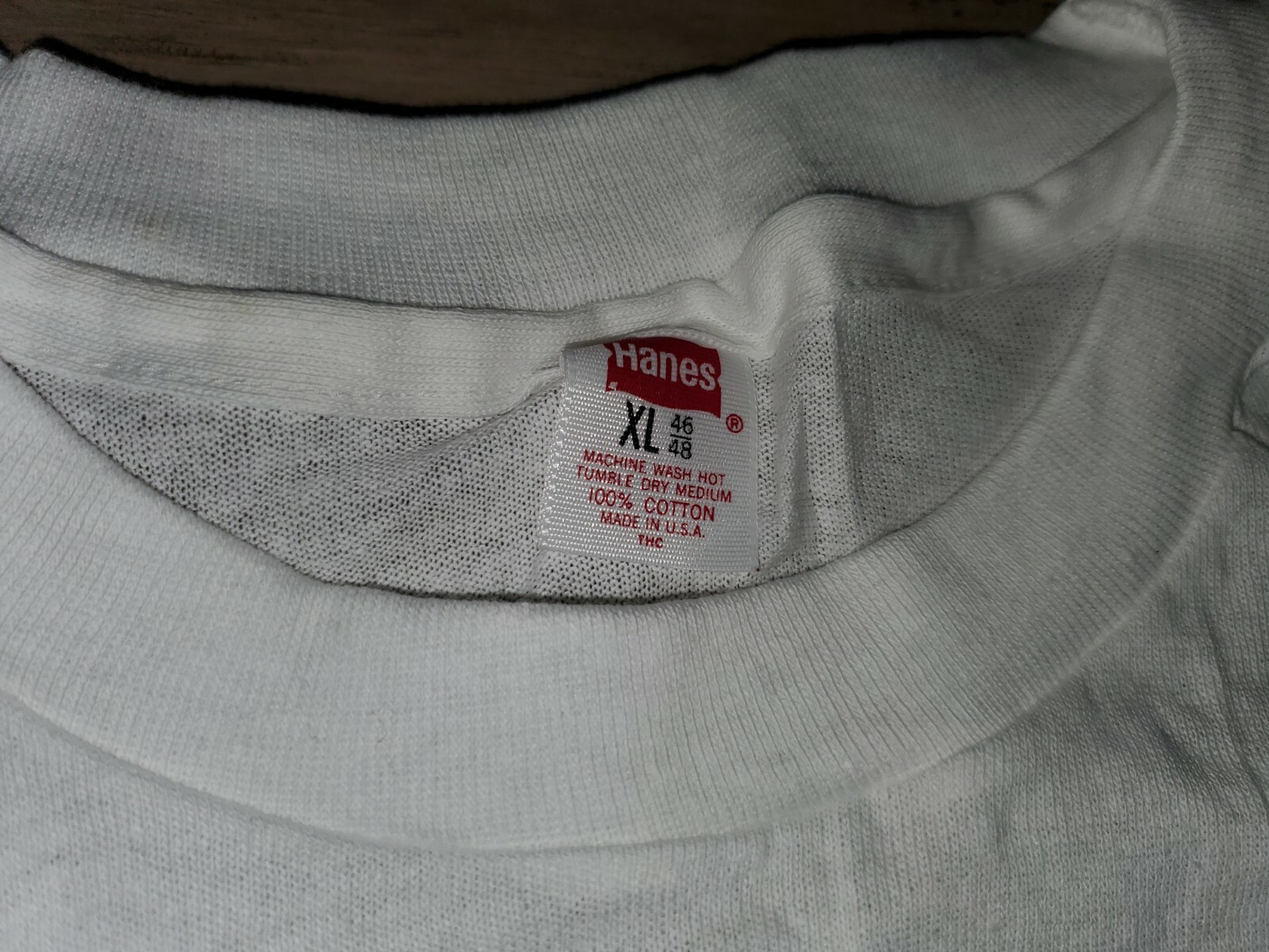 Nos Hanes Large Basic Blank Plain White T Shirt U… - image 2