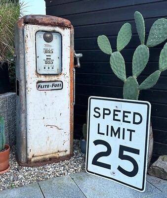 ORIG USA SPEED LIMIT 25 VERKEHRSSCHILD SCHILD 76x61 US DINER MAN CAVE DEKO  Spee