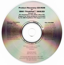 ThinkPad 380 Series Recovery CD - System Restoration Disc User Guide  CD