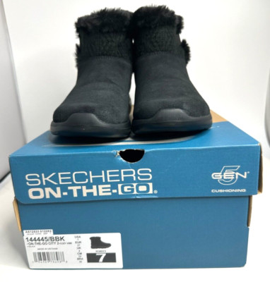 Skechers Winter Gleam Cozy Vibe On The GO City 2 Boots Black 7 M US NEW