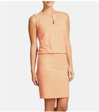 Athleta Womens Blouson Casual Dress Size Medium Vida Tigerlily Peach Comfort 