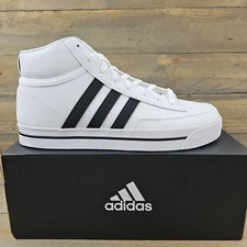 adidas Retrovulc Mid Men's Skateboarding Casual Shoes White Black Sz 10 NIB