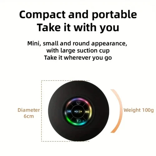 Waterproof Bluetooth Shower Speaker Bathroom Portable Wireless Hand-free Call - Picture 13 of 17