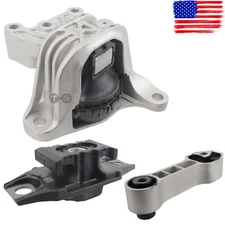 Fit for Fiat 500 L4 1.4L Trans. Engine Motor Mount & Torque Strut Mount 3Pcs