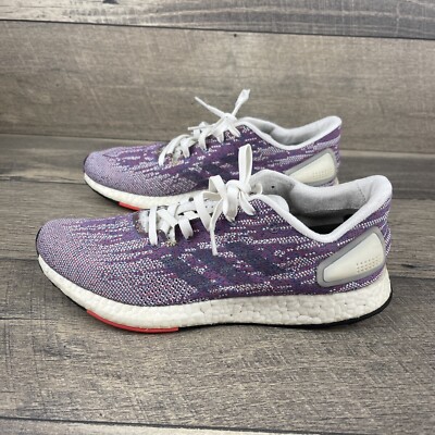 Adidas Womens Sz 8.5 PureBoost DPR Purple White Running Shoes Sneakers F36447