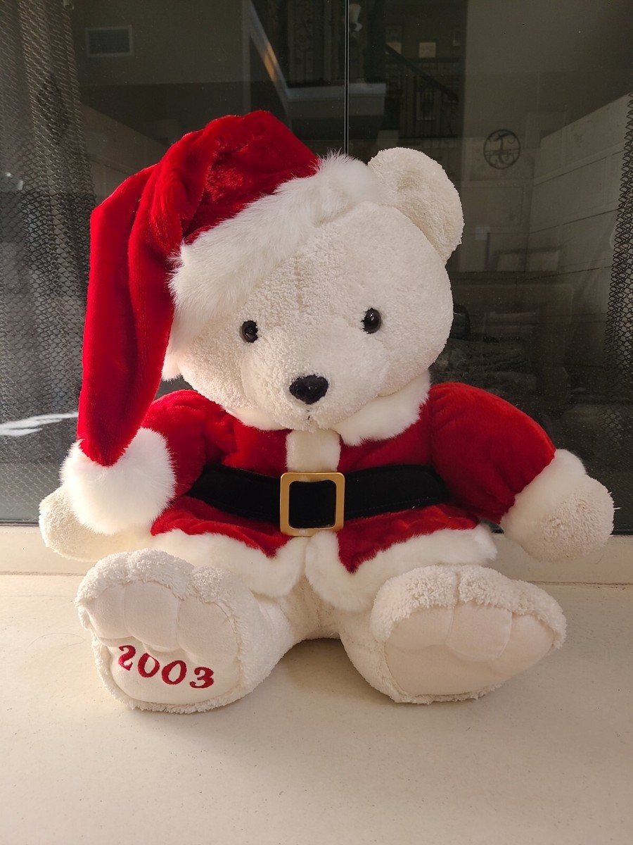 2003 DAN DEE White Christmas Teddy Bear Santa Plush Stuffed Animal