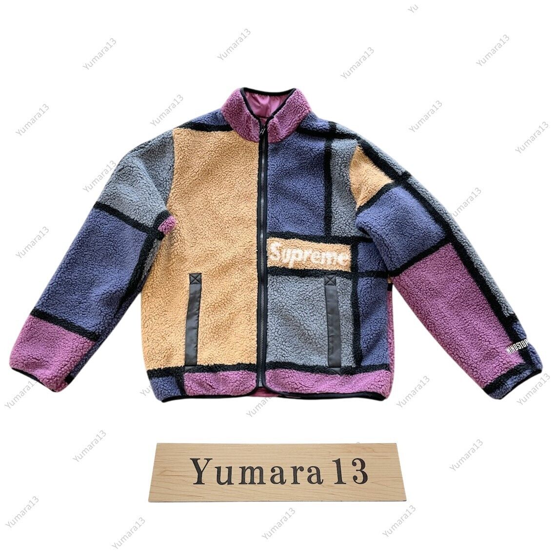 Supreme Reversible Colorblocked Fleece Jacket Black Purple Supreme Reversible Colorblocked Fleece Jacket Black Purple