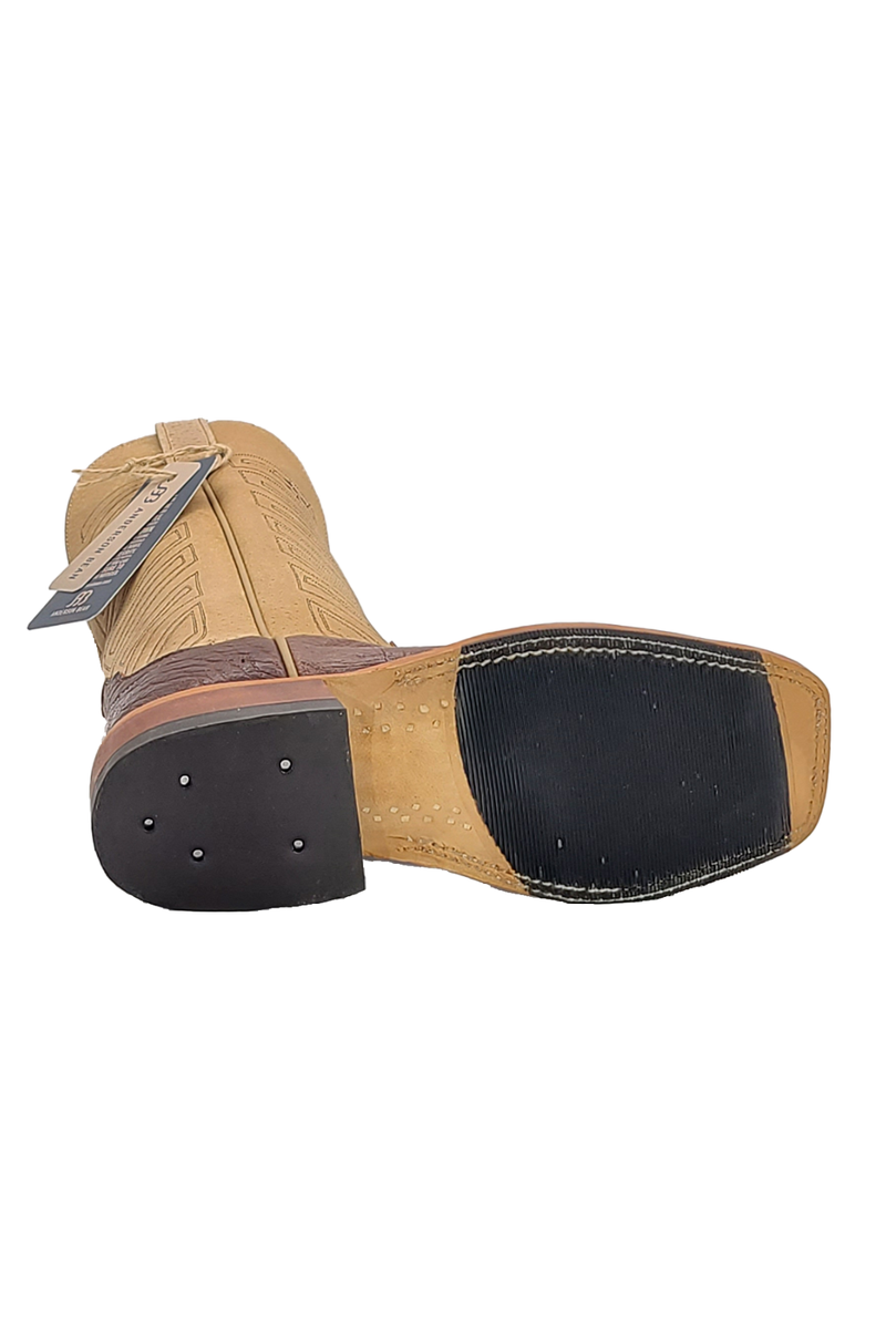Bottes Cowboy Anderson Bean En Cuir D'autruche Lisse Kango - Marron - Taille 10 C