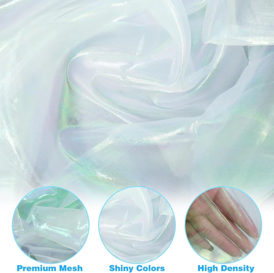 Tela transparente de 3 yardas, tela holográfica mágica láser, tela iridiscente de 59 pulgadas Seq Foto 2 de 4