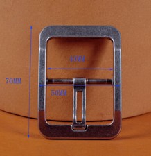 DIY Heavy Duty Solid Center Bar Prong Rectangular Belt Buckle For 1-1/2" Strap