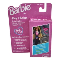 VINTAGE 1996 OCEAN FRIENDS MINI BARBIE DOLL KEY CHAIN NEW IN BOX BASIC FUN