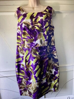LOVELY HOBBS dress PURPLE /GREEN /LIME SZ14 LOVELY OCCASION DRESS UK