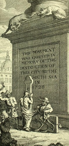 AN EMBLEMATICAL PRINT ON THE SOUTH SEA SCENE William Hogarth gravure 1721 - Picture 5 of 7