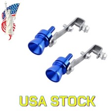Blue 2pcs Car Universal Loud Whistle Muffler Pipe Simulator Fake Bov Motorcycle
