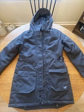 LL Bean Maine Mountain Parka Mens M Black Down-TEK Cordura Hood Jacket No Fur