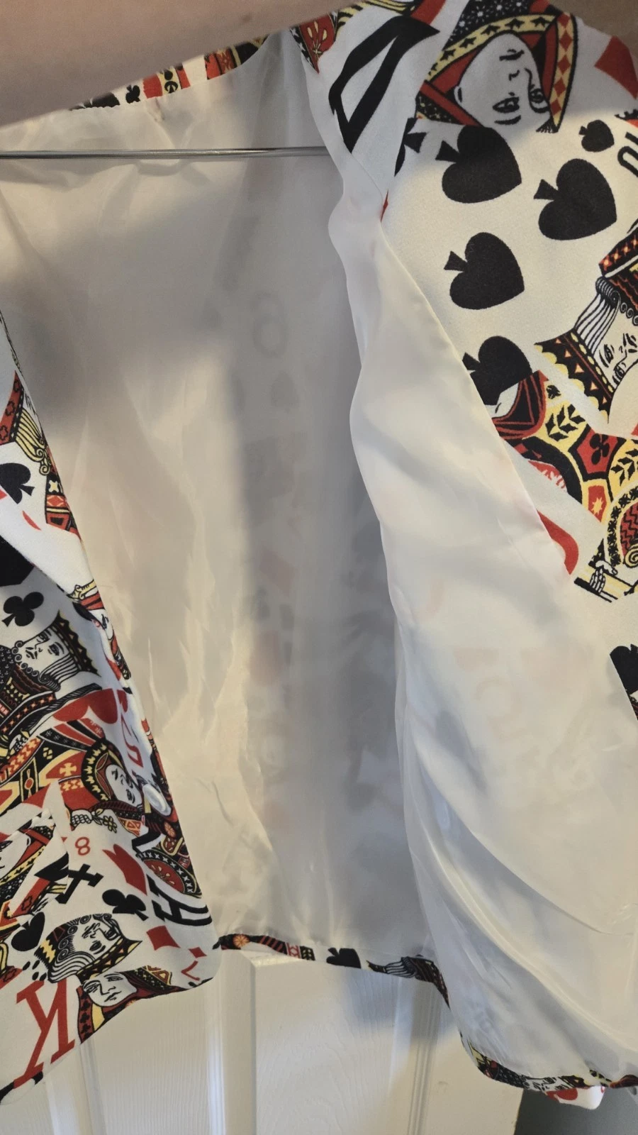 Playing Card Blazer Unisex L XL Casino Vegas Poker Halloween Statement Jacket - product detail image 4