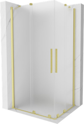 Mexen Velar Duschkabine 90x80cm, Matt Glas, Gold gebürstet 8mm Stark