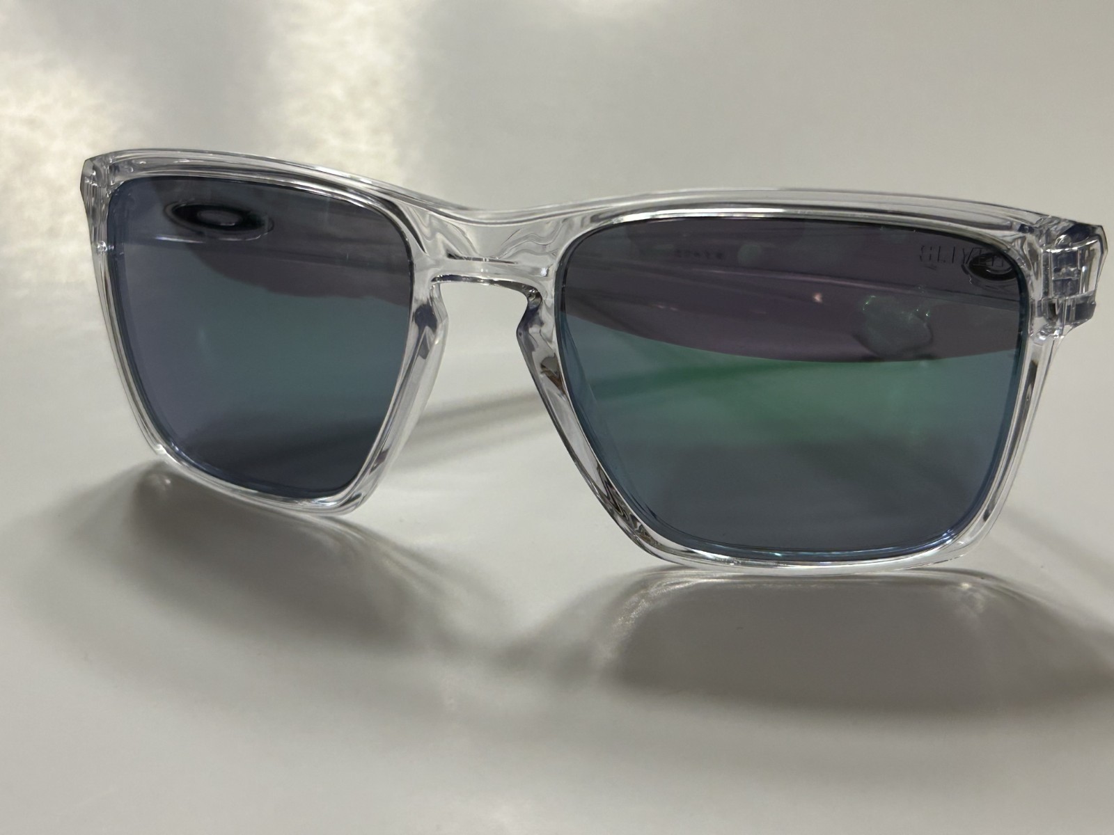Oakley Sliver XL Sunglasses Clear frames w Jade Iridium Lenses