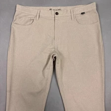 Travis Mathew Pants Mens 38x32 Beige Open To Close Golf Driving Range Stretch