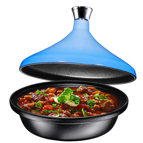 Tagin Cruset Tangine todo revestido para plato Tajine todo revestido olla de 4 cuartos de galón. S... - Imagen 1 de 7