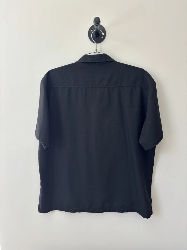 Camisa Bettie Page De Colección Para Hombres XL Negra Años 90 Abotonada Rayón Moda Víctima EE. UU. Foto 2 de 4