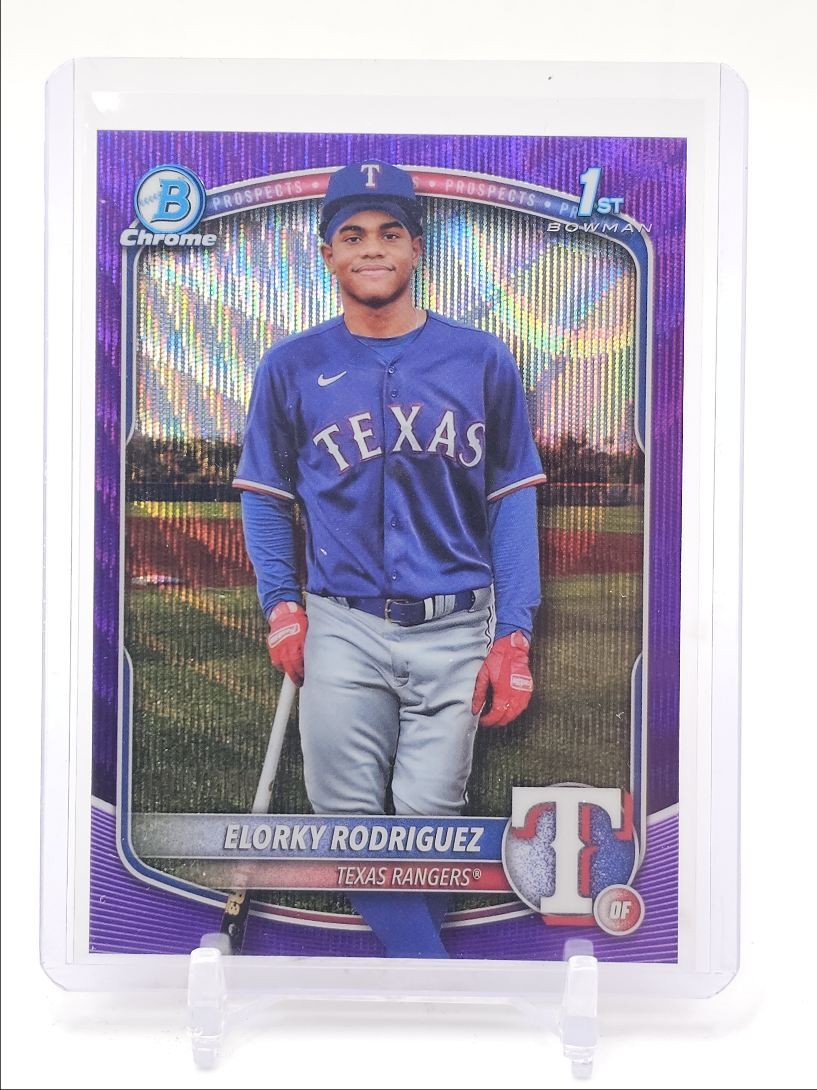 ELORKY RODRIGUEZ 2025 BOWMAN CHROME 1ST PURPLE WAVE RANGERS /250 Q5451