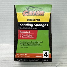 Gator Multi-Surface 3 In. x 4 In. x 1 In. Sanding Sponges 4-Pack 464805 Gator