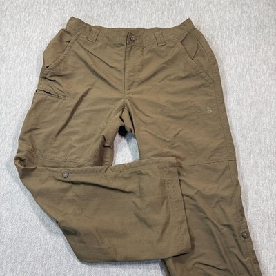 The North Face Pants Mens 36x29 Short Brown Hiking Cargo Convertible Roll Up