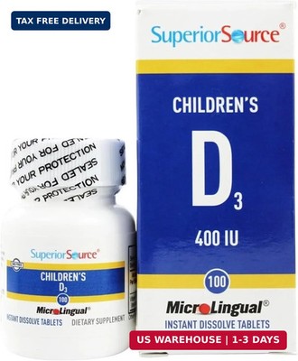 Superior Source Children's Vitamin D3 400 IU, 100 Sublingual Tablets