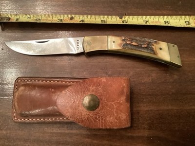 GERBER FS-II Sportsman 2 Stag Handle Holding Knife Vintage 70s
