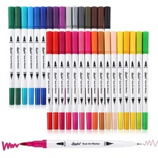 Dual Tip Art Markers Pens for Kids Adult Coloring Books Artist Fine and Brush...