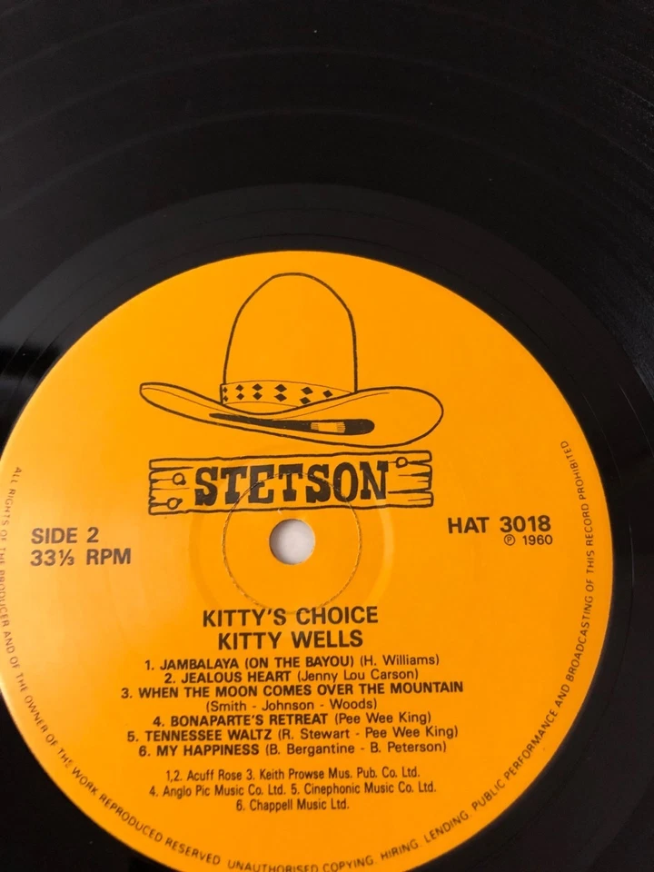 Kitty Wells Kitty's Choice Vinyl LP Record 1961 Stetson HAT 3018 UK Reissue - Image 3 of 4