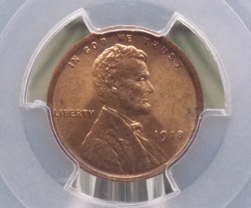 1918 "P" Lincoln WHEAT Cent 1c PCGS MS64 RD #212 **RED** BU Unc ECC&C, Inc.