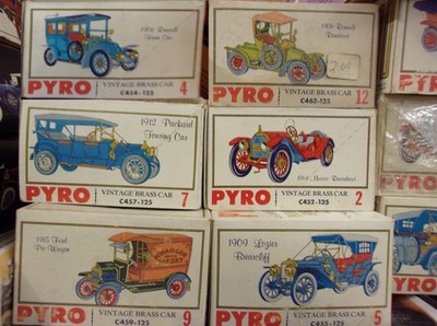 (6) PYRO Vintage Brass Classic Models NOS #  2, 4, 5, 7, 9, 12 Unbuilt~See list