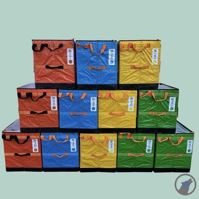 (12) AMAZON COURIER LARGE DELIVERY STORAGE BAGS 28x24x20 MIX LOT OF 12 TOTES