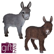 Donkey Standing Lifelike Garden Ornament Indoor Outdoor Real Life Farm 2 Colours