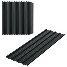12x Galvanised Steel Corrugated Roof Panels – Dark Grey, Weatherproof External