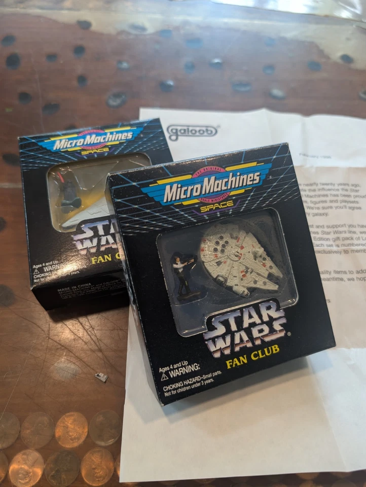 Juegos de Micro Máquinas Star Wars Darth Vader y Han Solo con Carta Original 1996 Foto 4 de 4