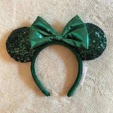 Disney- Parks Minnie Ear Emerald Green Sequin Edition Headband Christmas Gifts