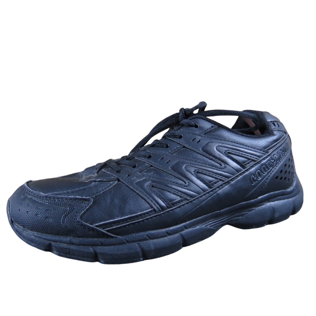 Goodyear Barron Men's 7.5 Wide Black Work Shoes Slip-Resistant Man