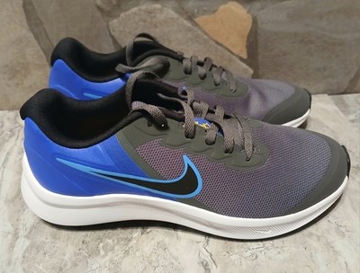 Nike Star Runner 3 GS NEW SIZE 5Y Blue Iron Grey Black Sneakers Shoes DA2776-012
