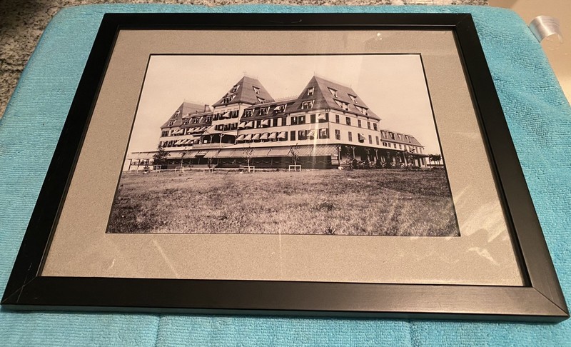 Atlantic House - Nantasket Beach, MA 1880s Reprint B&W Photo Framed & Matted